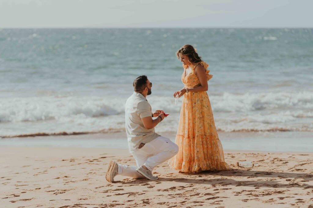 Maui proposal photos at sunset